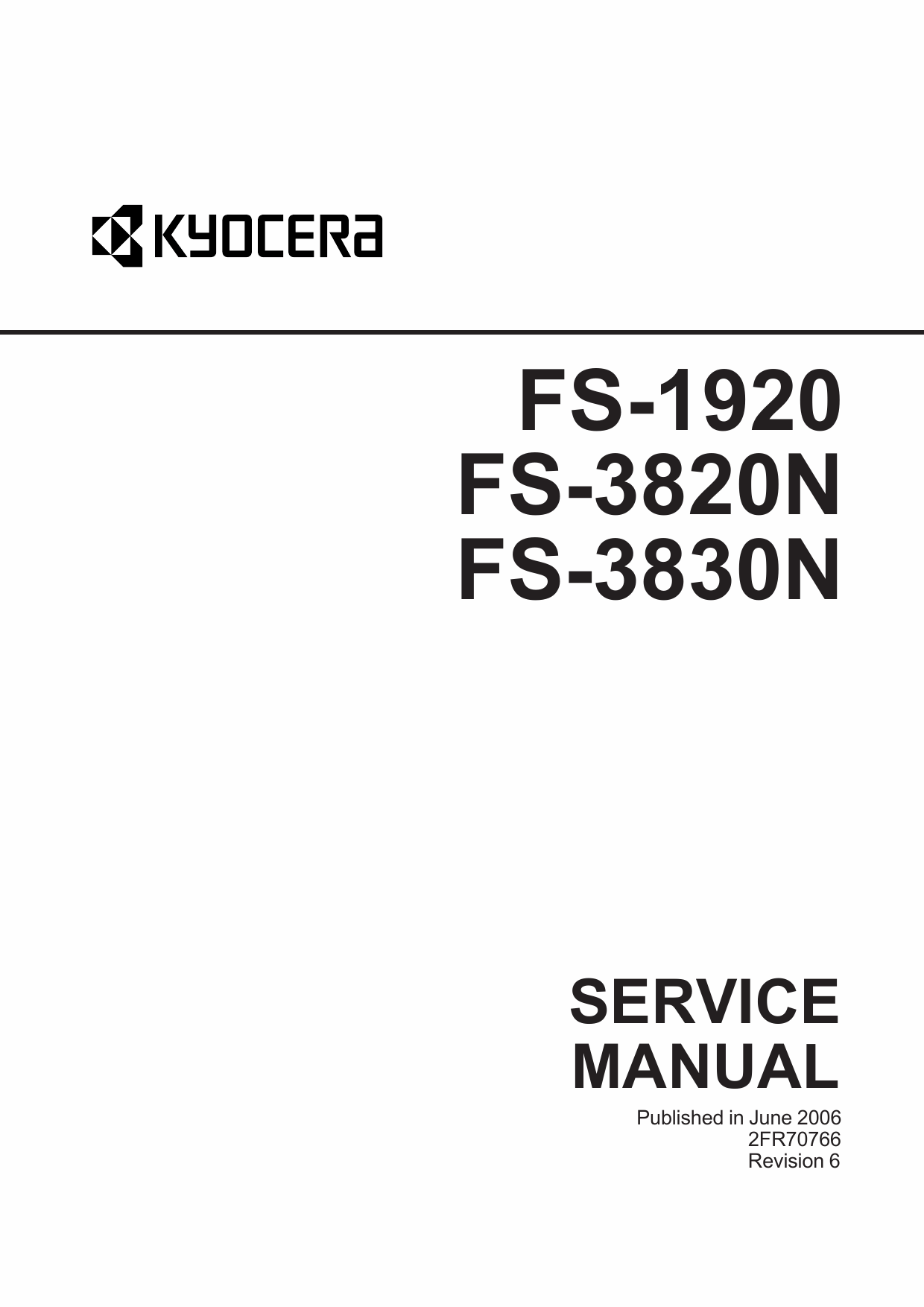 KYOCERA LaserPrinter FS-1920 FS-3820N FS-3830N Parts and Service Manual-1
